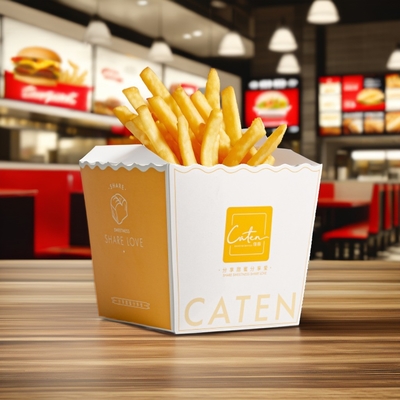 comprar Caja de papel recubrido de alimentos desechables con cinta para el embalaje de hamburguesas online manufacture