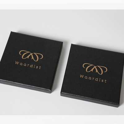 comprar Capa y base de papel negro personalizada caja de regalo embalaje logotipo impreso para joyas de plata online manufacture