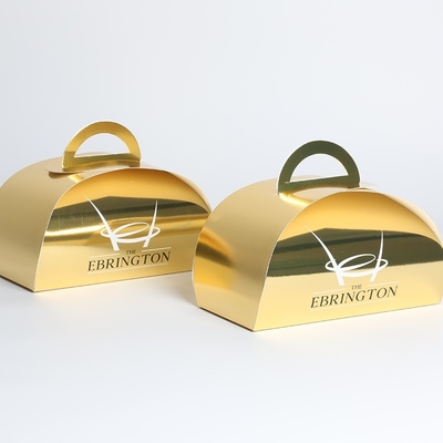 comprar Cajas de papel impermeables de oro de pan irregulares para comida de impresión personalizada online manufacture