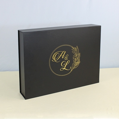 Caja de embalaje de lujo personalizada Impresión de logotipo personalizado Negro Cajas de regalo magnéticas rígidas con tapa de cierre magnética
