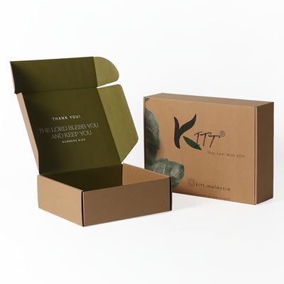 Logotipo personalizado ecológico Impreso en papel biodegradable Kraft Embalaje Caja de correo