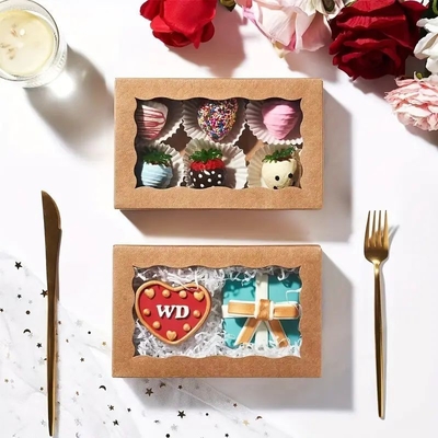 Caja de embalaje de bocadillos de papel kraft para rectángulos o en forma personalizada para envases de alimentos