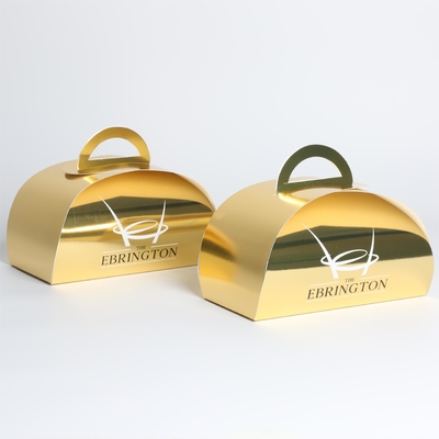 Caja de embalaje de pasteles de papel OEM, embalaje de panadería sostenible Caja de tulipanes con mango
