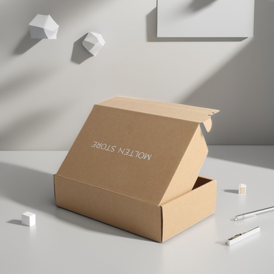 Caja de papel de cremallera corrugada Kraft de alta resistencia blanca plateada con impresión personalizada
