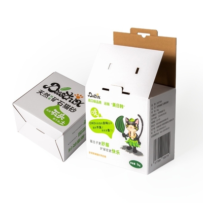 Cajas con ranuras en color Pantone CMYK Mini pedido personalizado Caja de papel de lujo para basura de gato