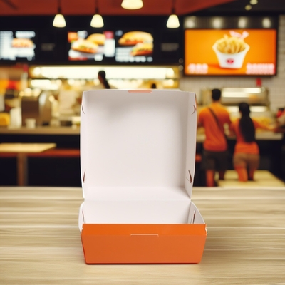 Cajas de papel de embalaje de alimentos tamaño personalizado, materiales reciclados Cajas de comida para llevar