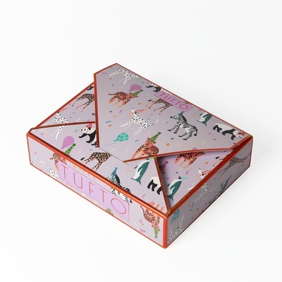 Papel de marfil impreso Cartón de tarjetas postales Cajas de embalaje triangular Caja de tamaño personalizado
