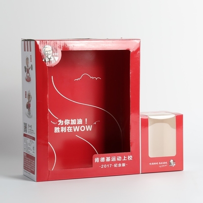 OEM ODM 4x4x5 pulgadas Caja de extremo recto de tuck recubierto de papel caja de embalaje para alimentos KFC
