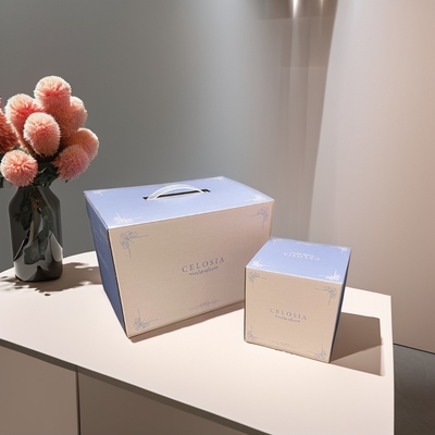 Embalaje de cartón personalizado de ropa caja corrugada con mango de plástico multifuncional para vela