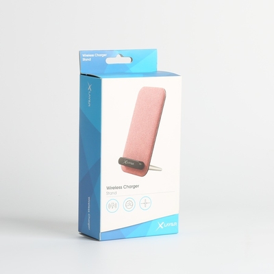 Papel recubierto de arriba y abajo de reversa Tuck Caja blanca para cargador inalámbrico de cartón embalaje regalo en color CMYK