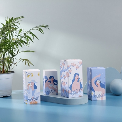 Caja de embalaje cosmético de lujo de papel recubierto, caja de regalo para el cuidado de la piel Logotipo personalizado