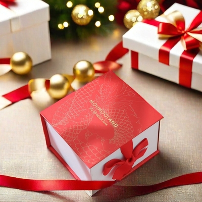 Oro Estampado en caliente Cartón rígido Caja de regalo cosmético Embalaje Libro en forma de plegado